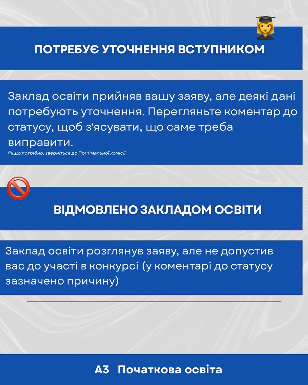 Значення статусів заяв в ЄДБО 1