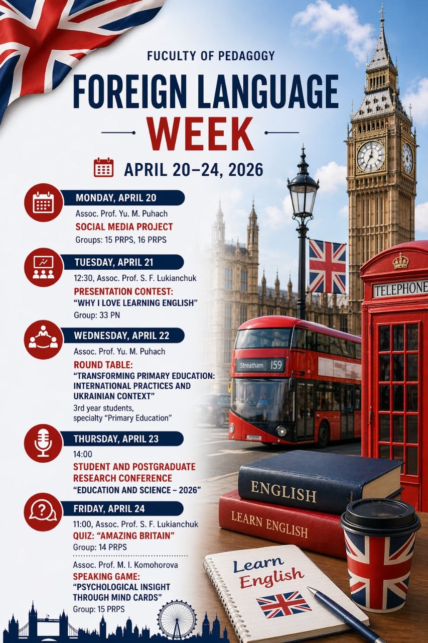 2026 Тиждень англійської мови 20 24 квітня анонс