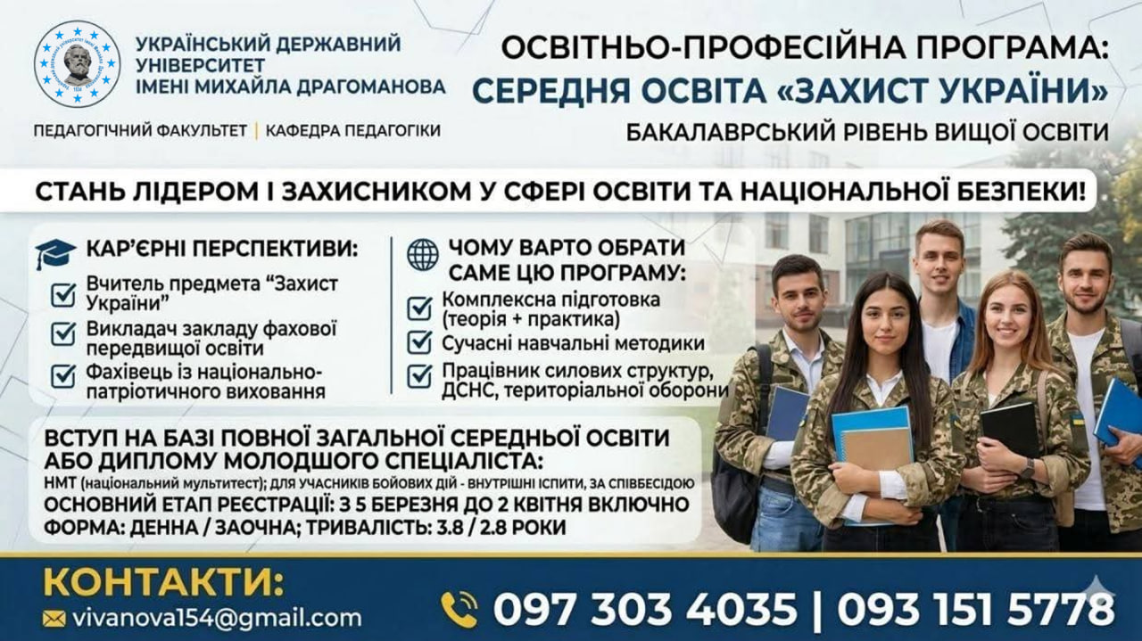 А4 Середня освіта Захист України Бакалавр 2026